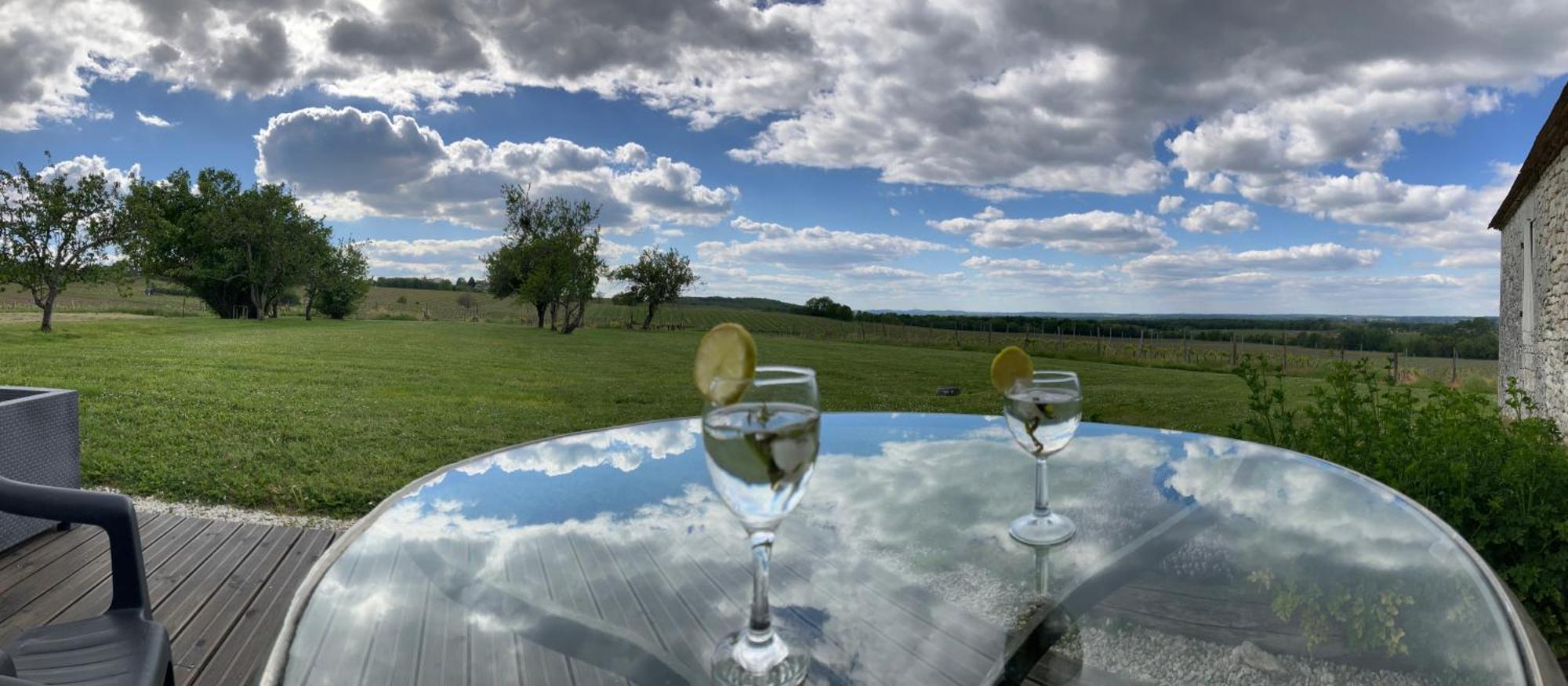 Perigourdine Avec Spa Et Vue Pomport Exteriér fotografie